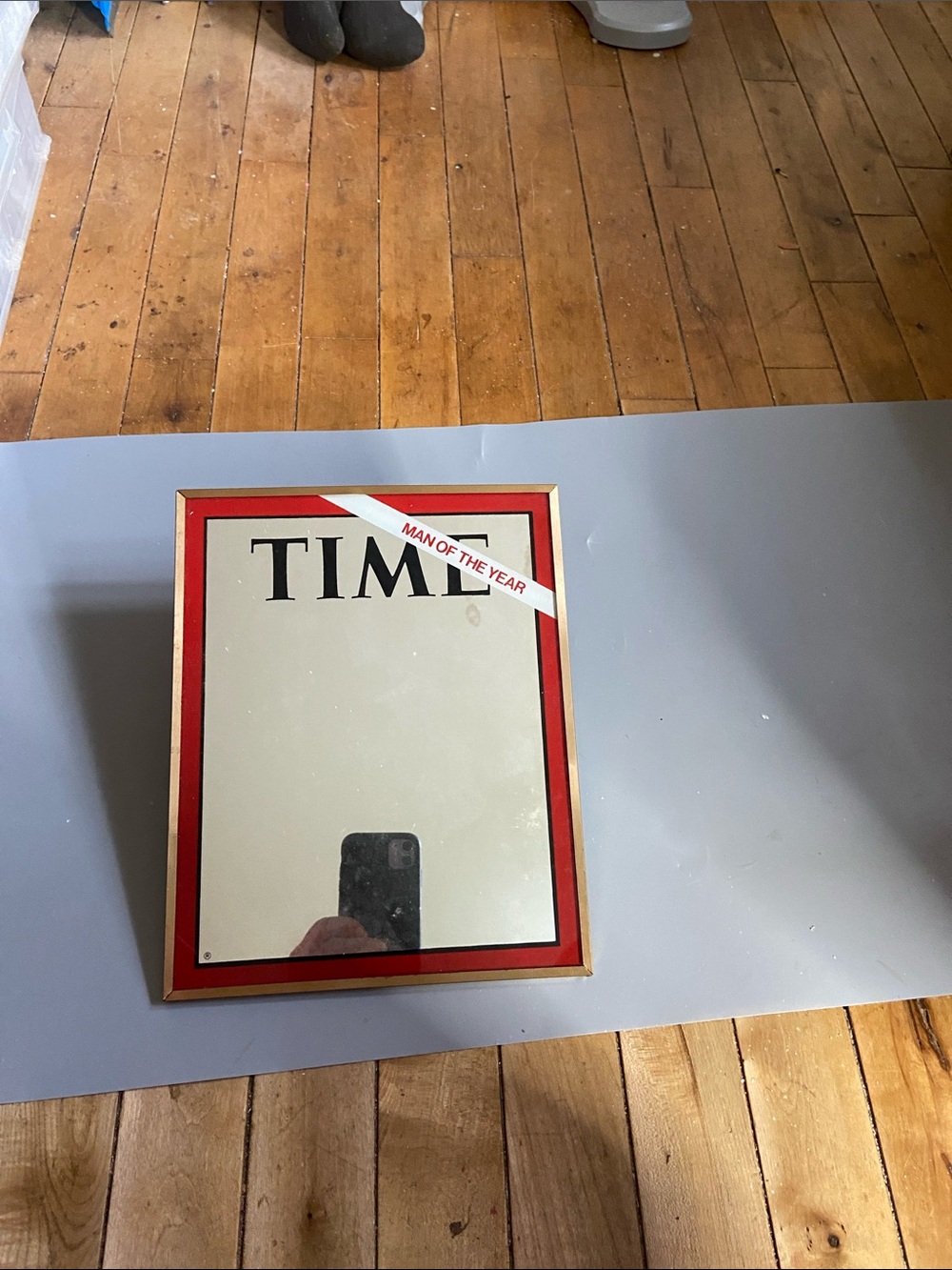 TIME 'Man of the Year' Red Framed Wall Mirror